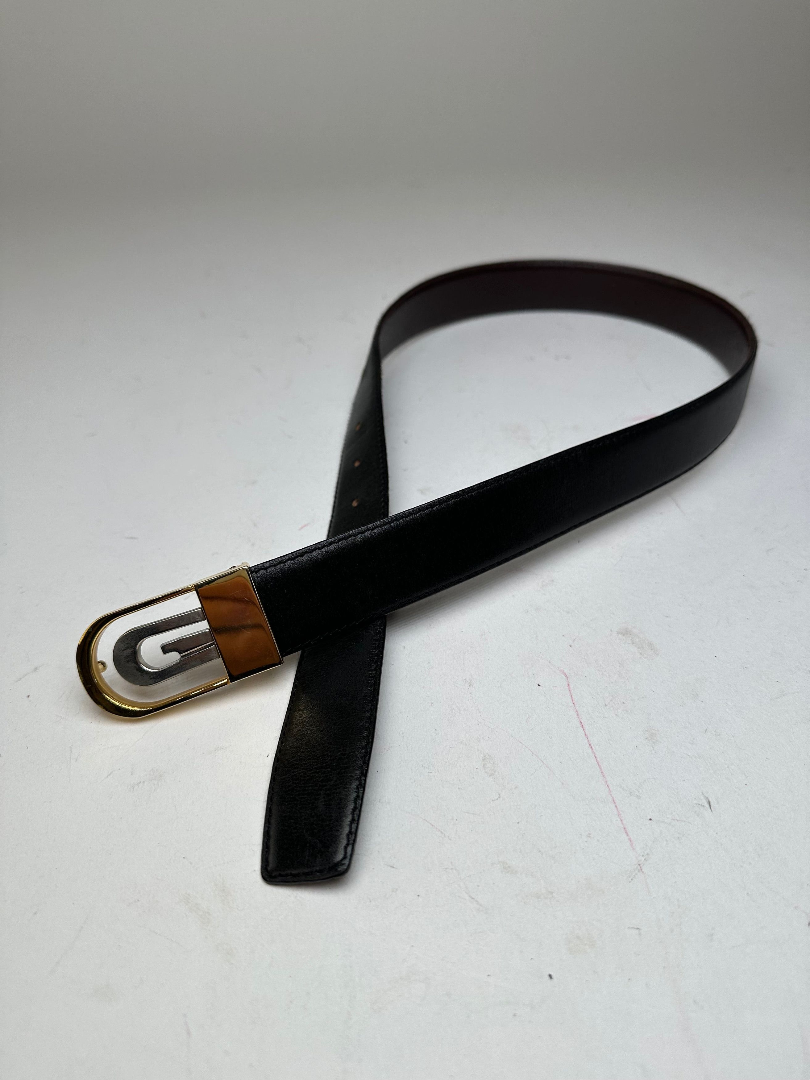 Gucci Vintage Reversible Belt Leather Black Brown Size ONE SIZE - 5 Thumbnail
