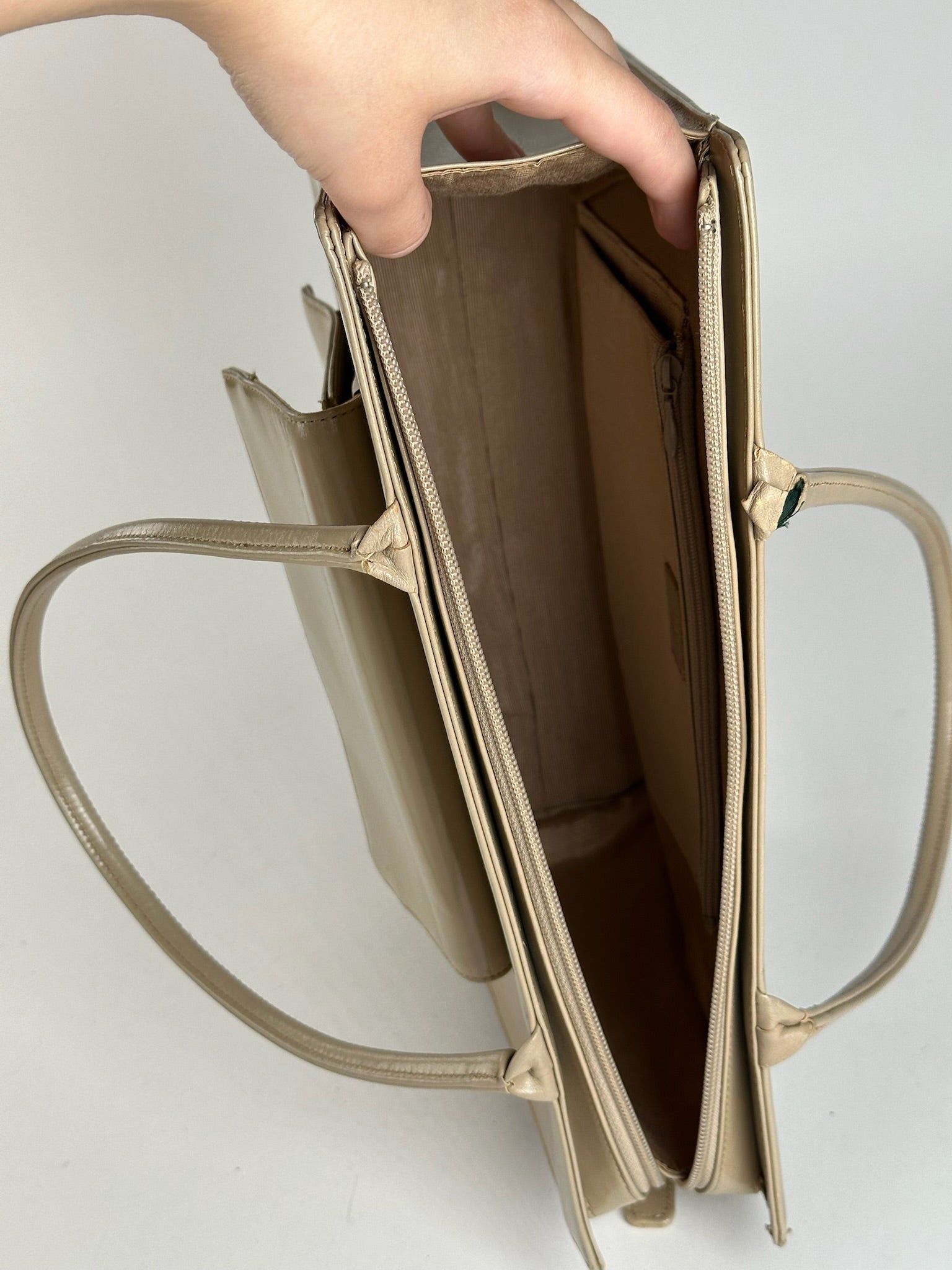 Issey Miyake Vintage Handbag leather beige Size ONE SIZE - 4 Thumbnail