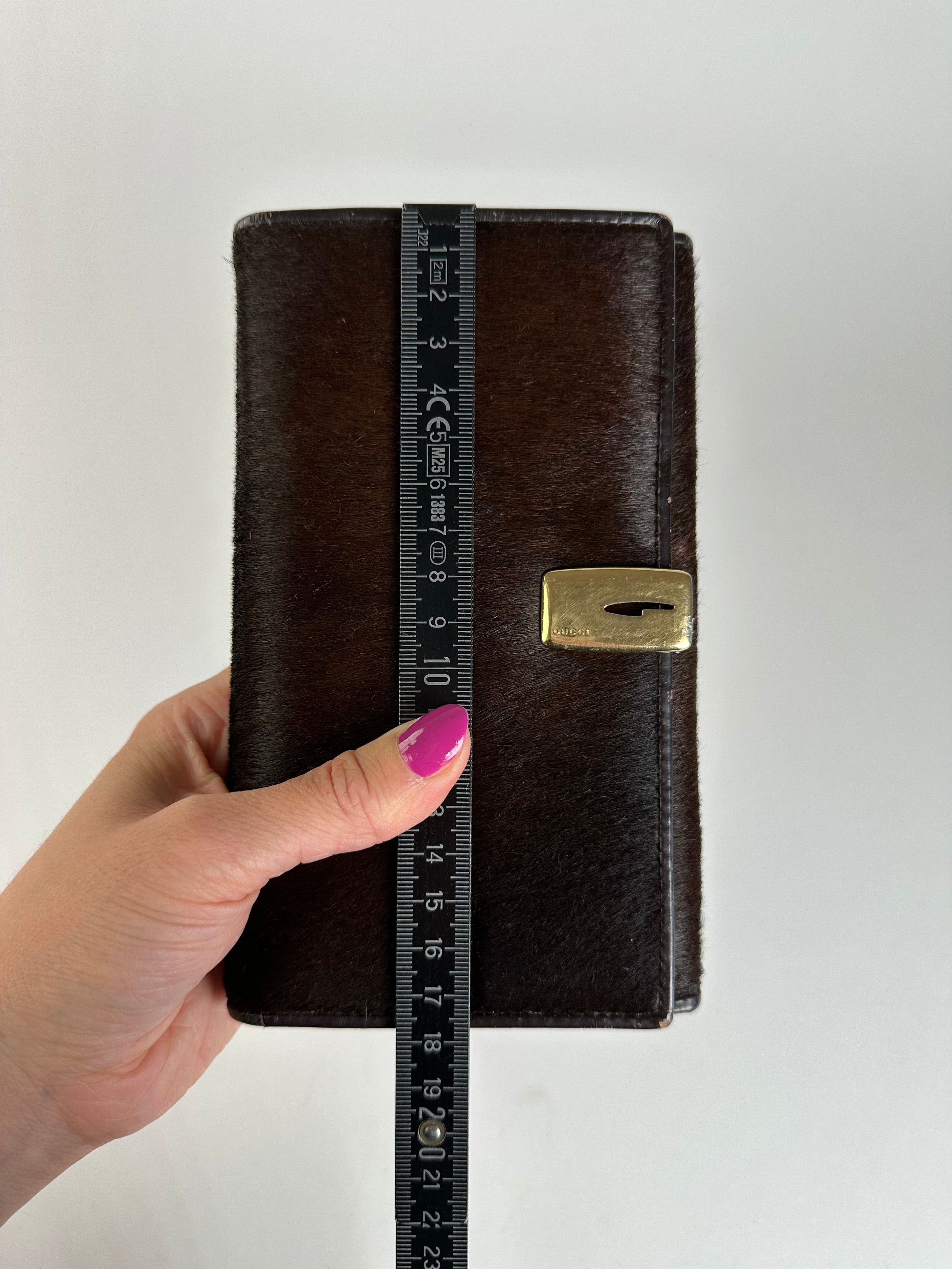 Gucci Vintage Accessory Collection Pony Hair Long Wallet Dark Brow Size ONE SIZE - 9 Thumbnail