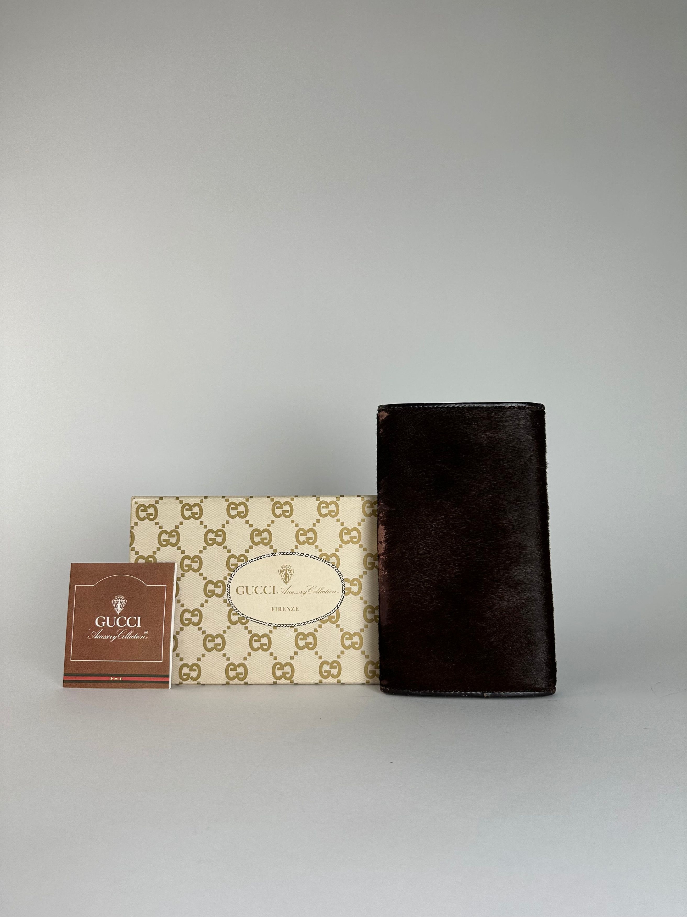 Gucci Vintage Accessory Collection Pony Hair Long Wallet Dark Brow Size ONE SIZE - 2 Thumbnail