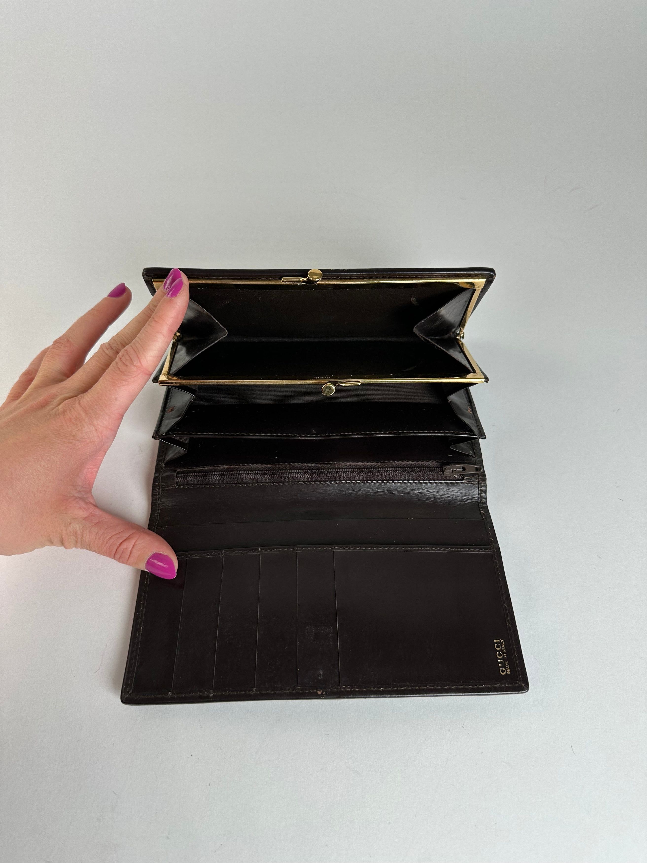 Gucci Vintage Accessory Collection Pony Hair Long Wallet Dark Brow Size ONE SIZE - 3 Thumbnail