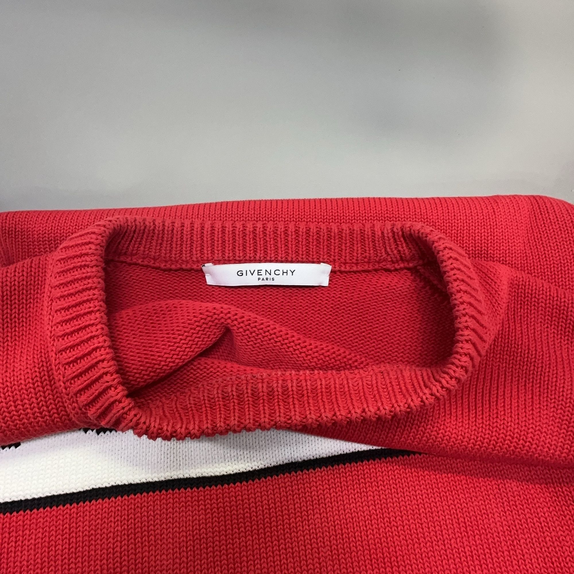 Givenchy Givenchy Logo Stripe Sweater Red Size XL Size US XL / EU 56 / 4 - 6 Thumbnail