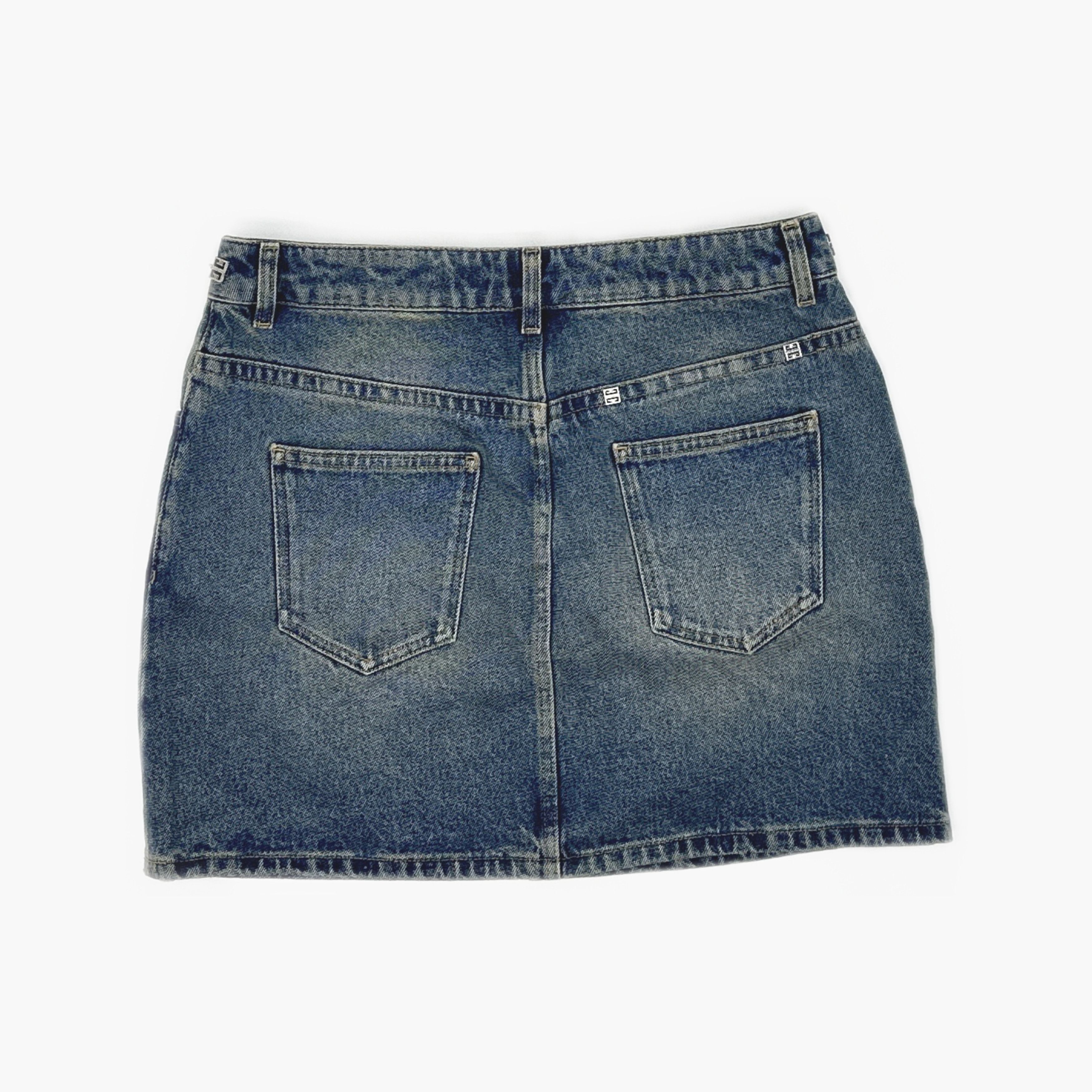 Givenchy Givenchy Chain Detail Denim Mini Skirt Size 40 Size 28" / US 6 / IT 42 - 2 Thumbnail