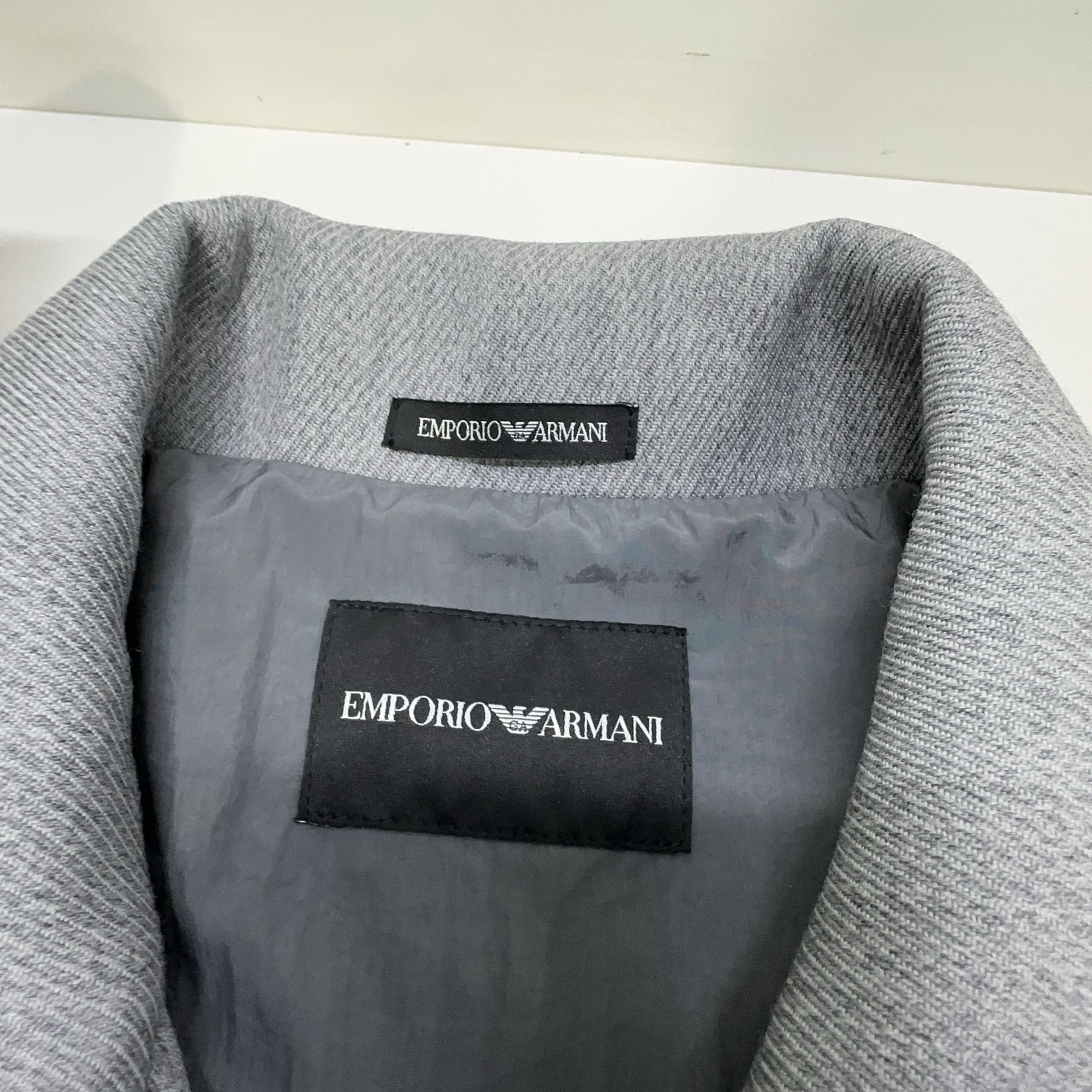 Emporio Armani Emporio Armani Herringbone Wool Blend Blouson Jacket Size 50 Size US M / EU 48-50 / 2 - 4 Thumbnail
