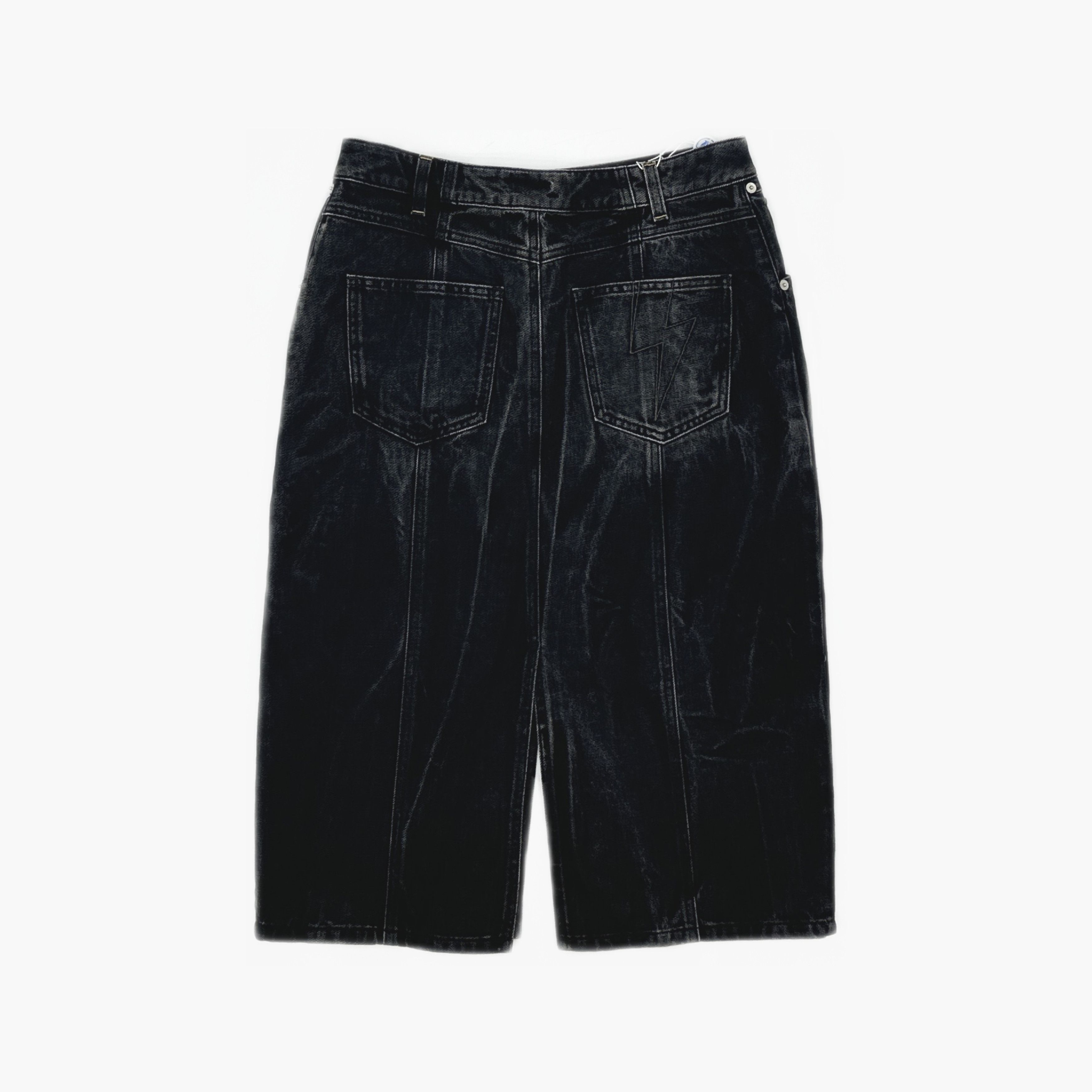 Givenchy Givenchy Black Denim Midi Skirt Size 40 Size 27" / US 4 / IT 40 - 2 Thumbnail