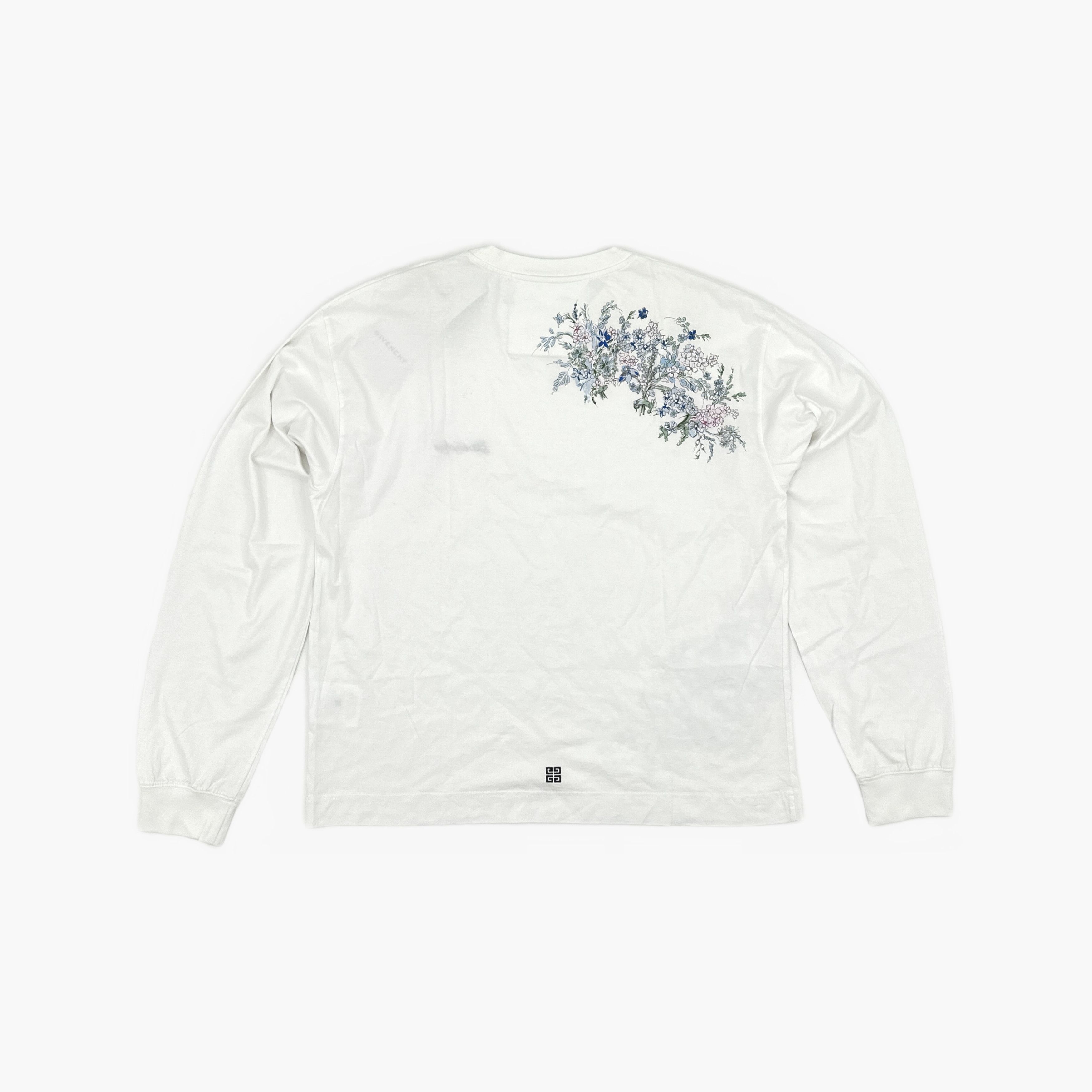 Givenchy Givenchy Floral Logo Long Sleeve T-Shirt Size L Size US L / EU 52-54 / 3 - 2 Thumbnail