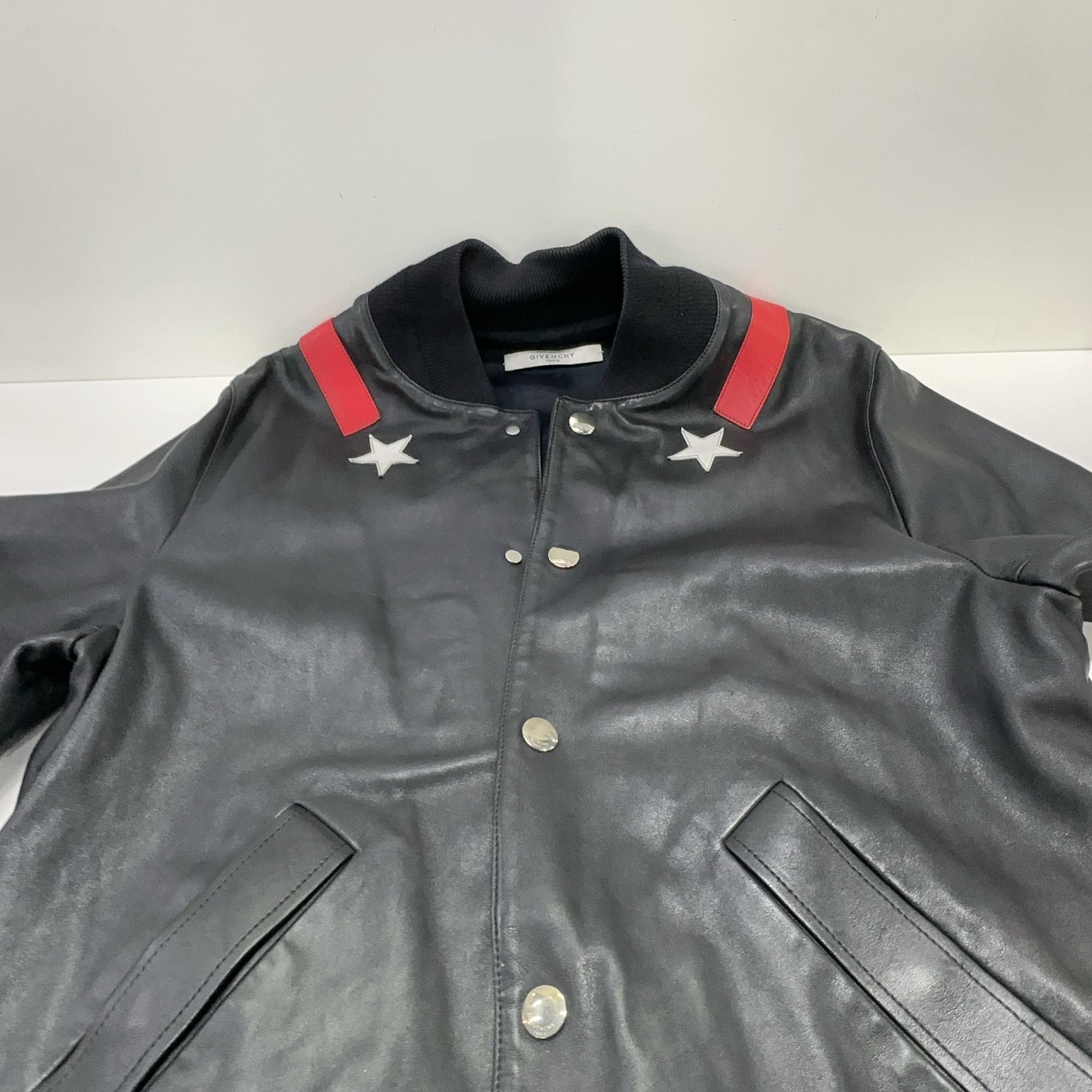 Givenchy Givenchy Star Leather Bomber Jacket Size L Size US L / EU 52-54 / 3 - 9 Thumbnail