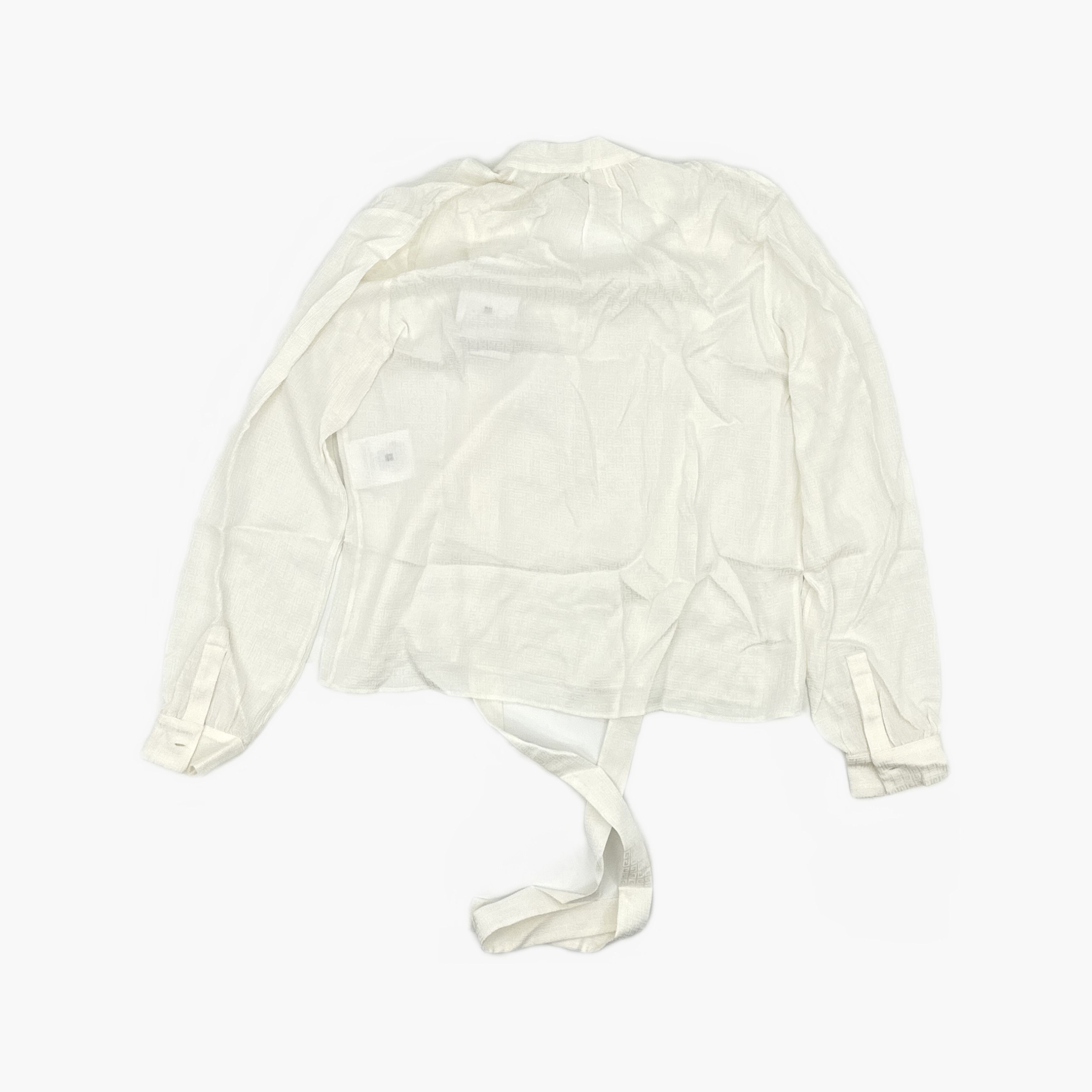 Givenchy Givenchy Logo Pattern Silk Tie Neck Blouse Size 36 Size XS / US 0-2 / IT 36-38 - 2 Thumbnail