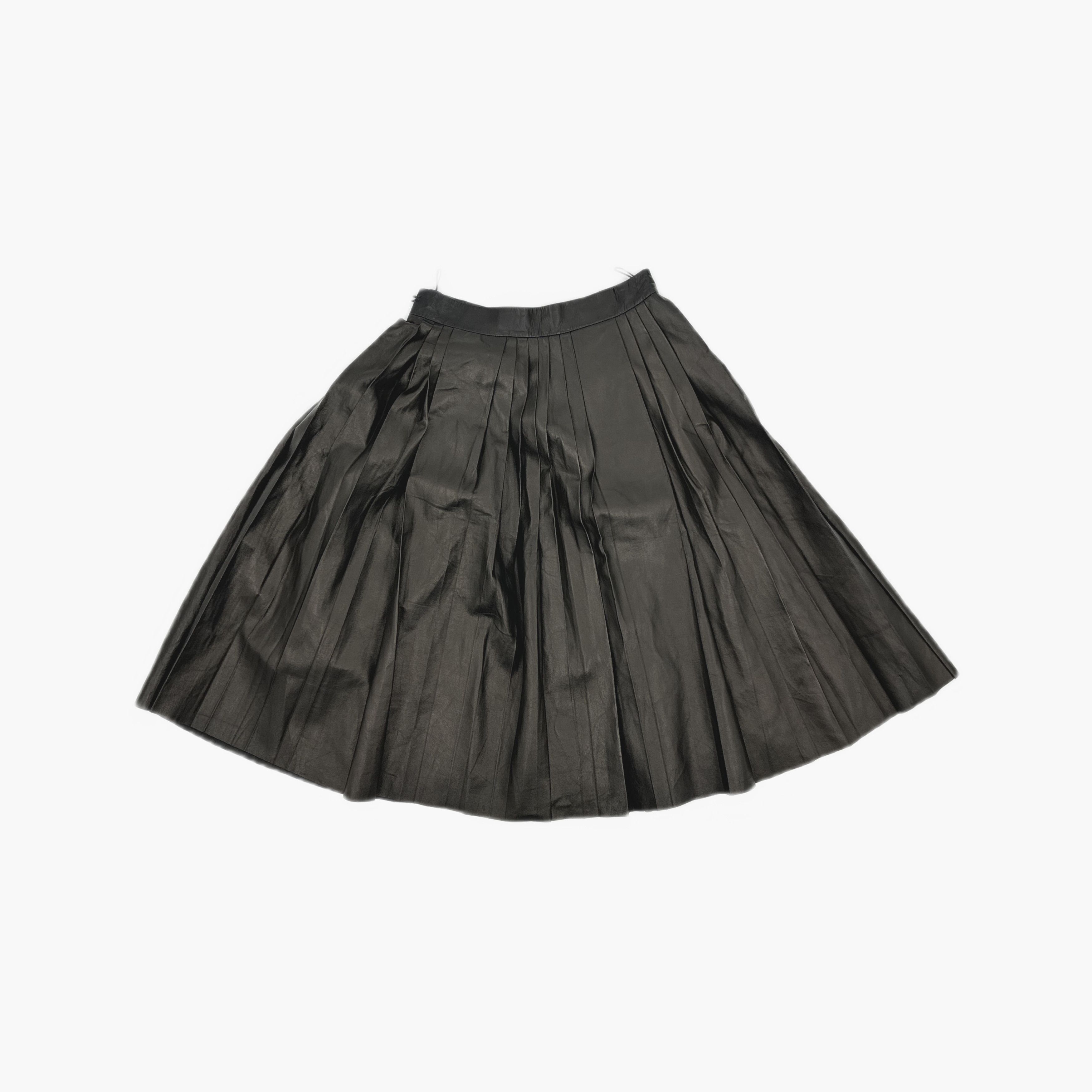 Givenchy Givenchy Lambskin Leather Pleated Skirt Size 36 Size 25" / US 0 / IT 36 - 2 Thumbnail