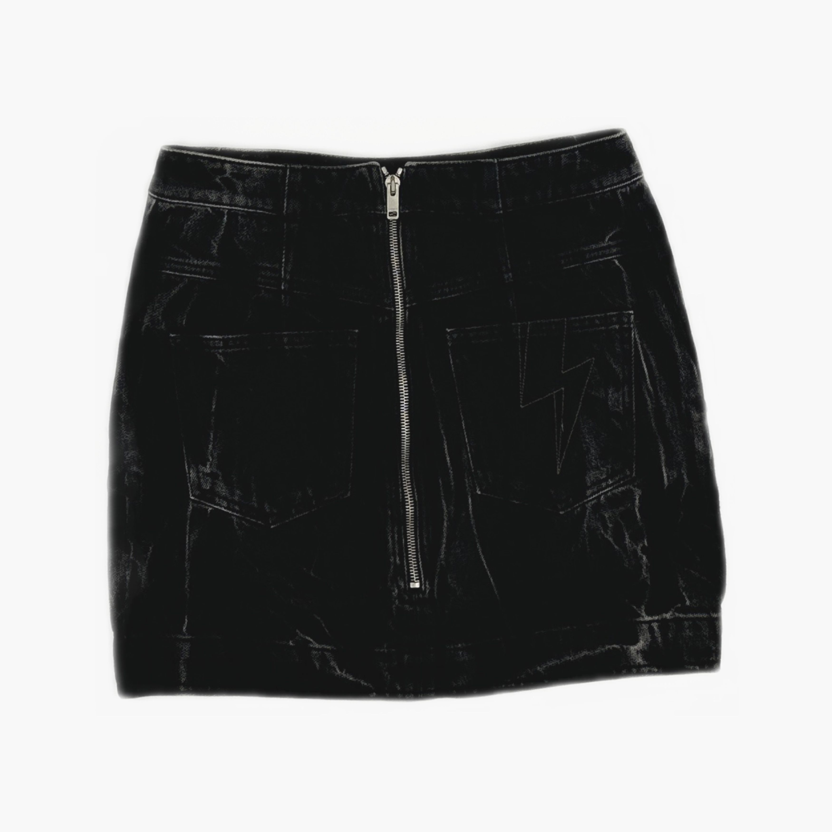 Givenchy Givenchy Lightning Bolt Denim Mini Skirt Size 36 Size 26" / US 2 / IT 38 - 2 Thumbnail