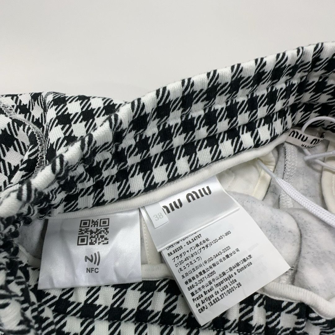 Miu Miu Miu Miu Houndstooth Drawstring Shorts Size 38 Size 26" / US 2 / IT 38 - 3 Thumbnail