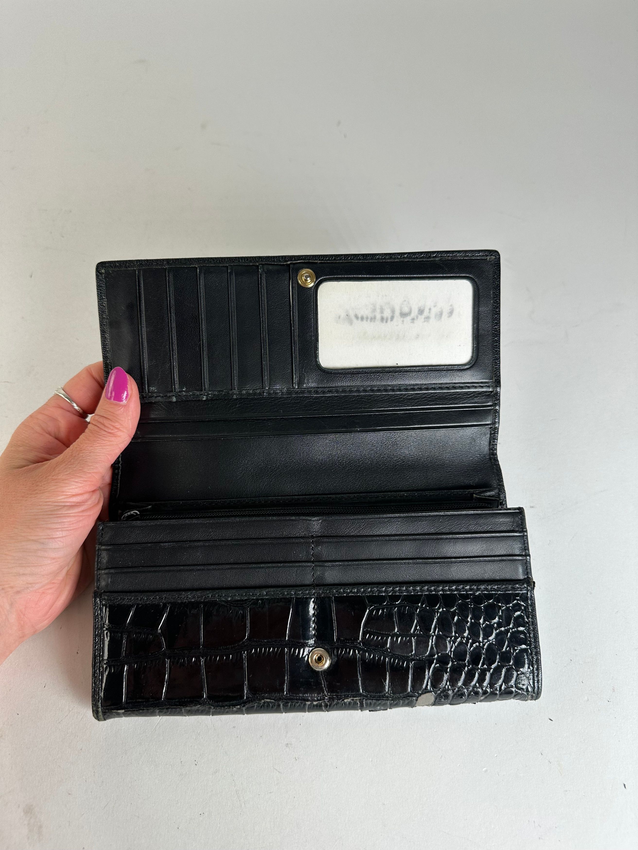 Vivienne Westwood Vintage Orb Long Wallet Black Croc-Embossed Patent Leather Size ONE SIZE - 5 Thumbnail