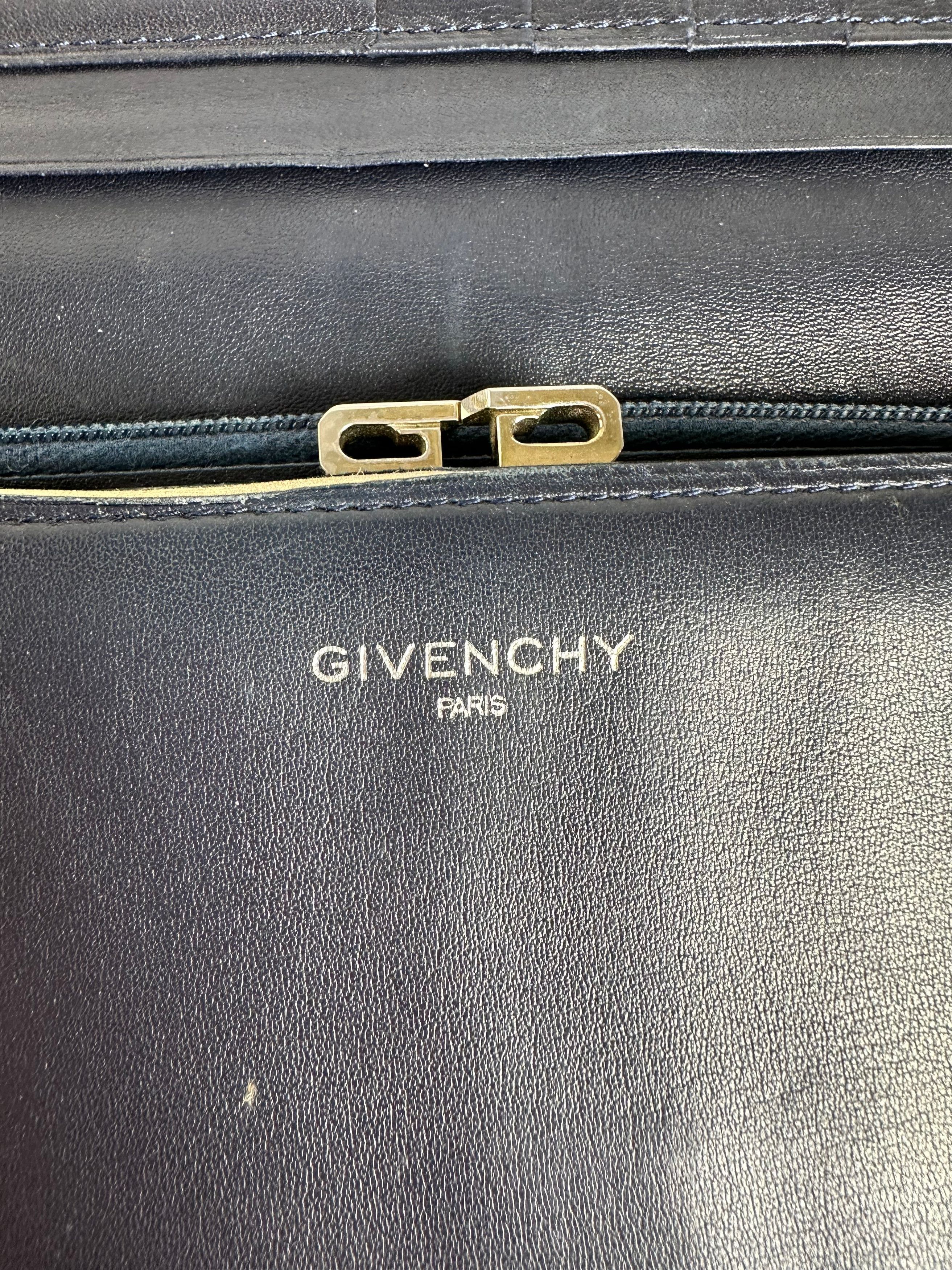 Givenchy Vintage Long Bifold Wallet Navy Leather Size ONE SIZE - 5 Thumbnail