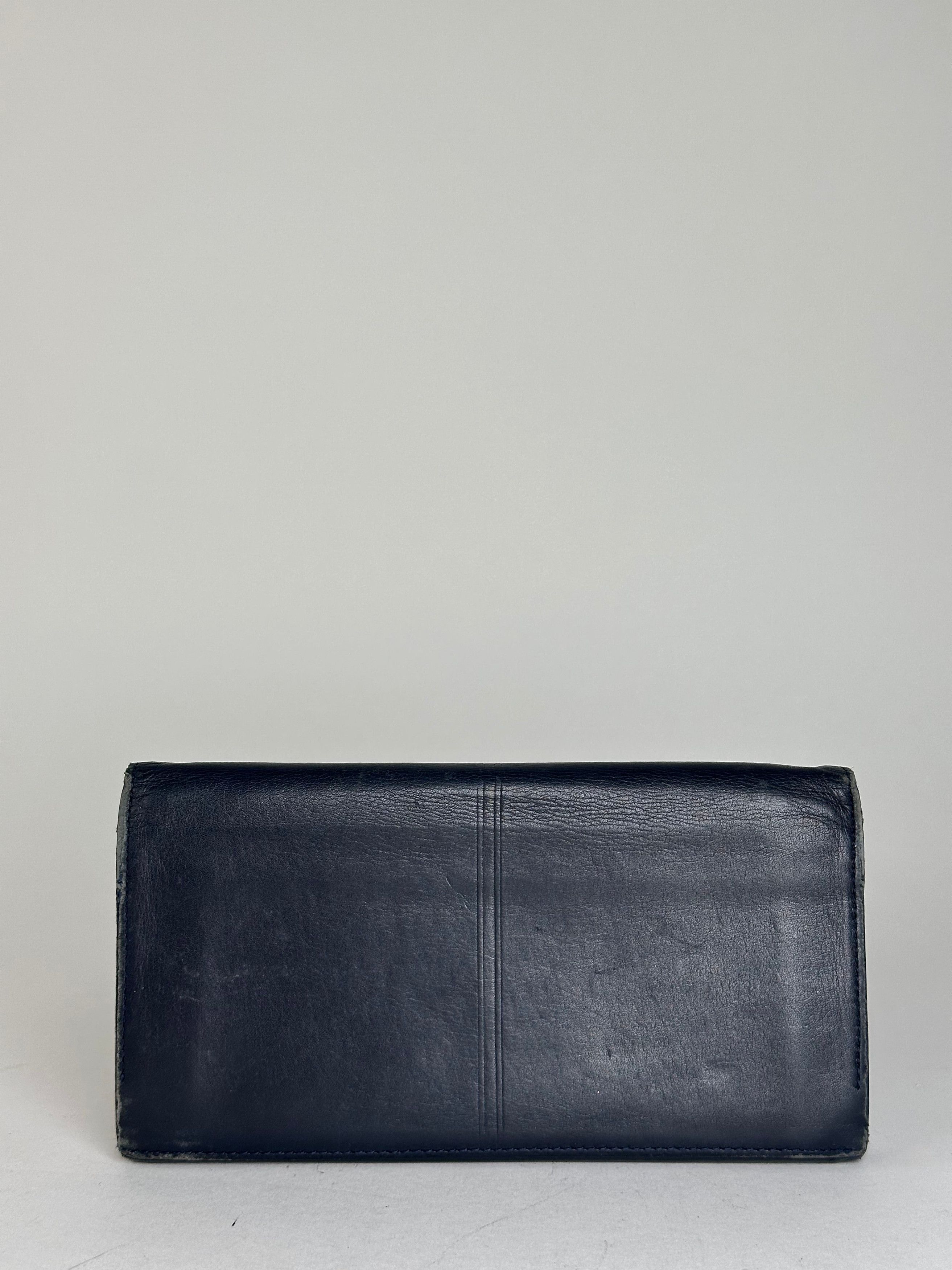 Givenchy Vintage Long Bifold Wallet Navy Leather Size ONE SIZE - 2 Thumbnail