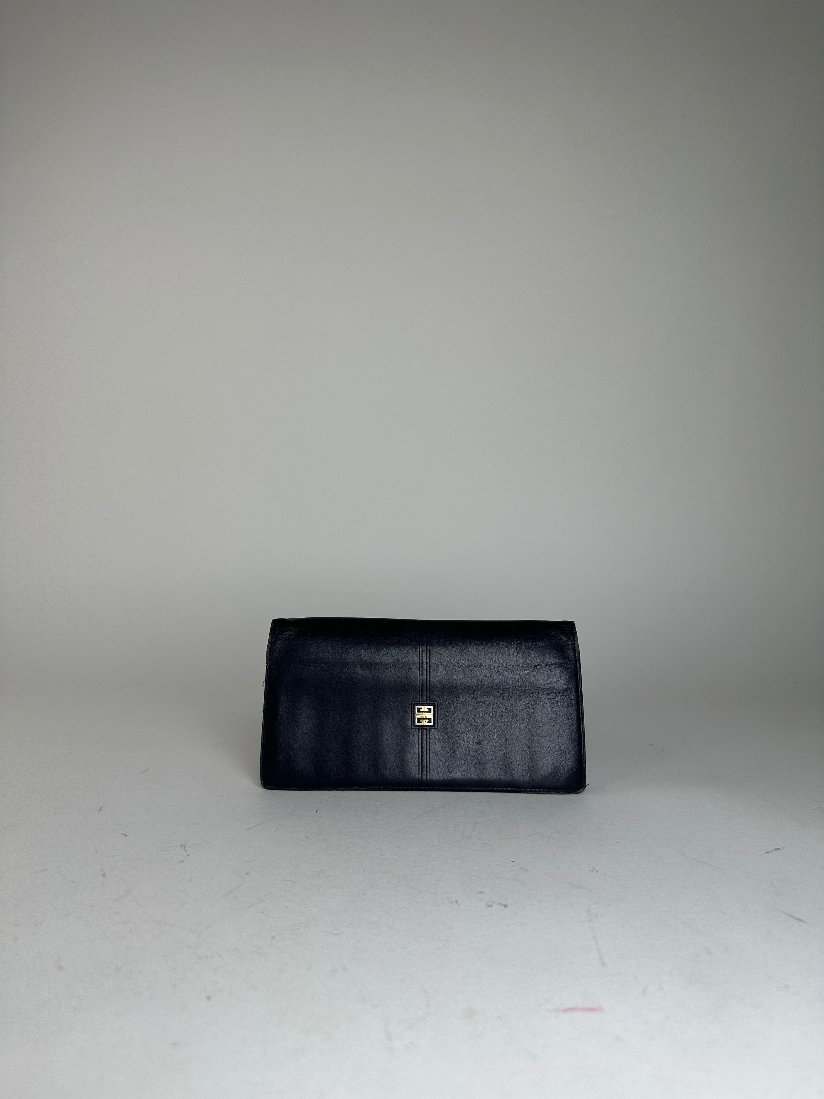 Givenchy Vintage Long Bifold Wallet Navy Leather Size ONE SIZE - 9 Thumbnail