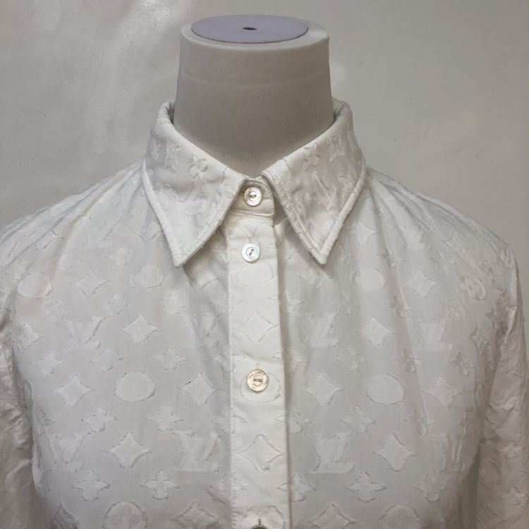 Louis Vuitton Louis Vuitton Monogram Textured Button Up Shirt Size 36 Size XS / US 0-2 / IT 36-38 - 5 Thumbnail