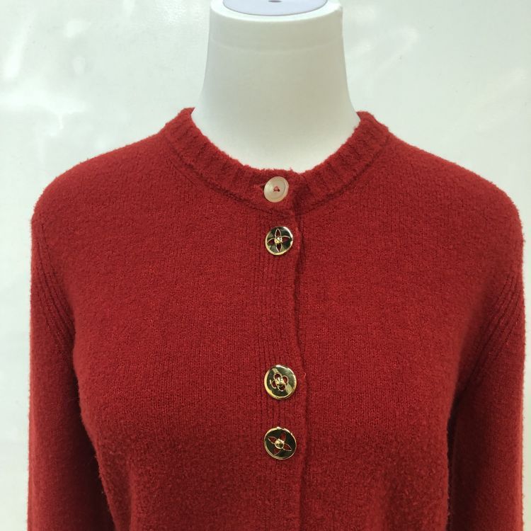 Louis Vuitton Louis Vuitton Red Knit Cardigan Size S Size S / US 4 / IT 40 - 5 Thumbnail