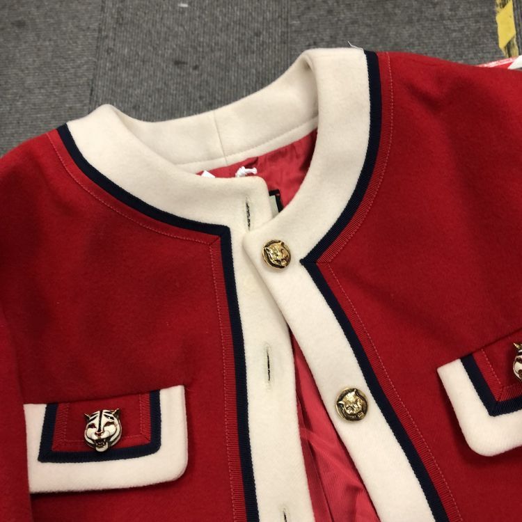 Gucci Gucci Red Wool Trim Coat Size 42 Size M / US 6-8 / IT 42-44 - 6 Thumbnail