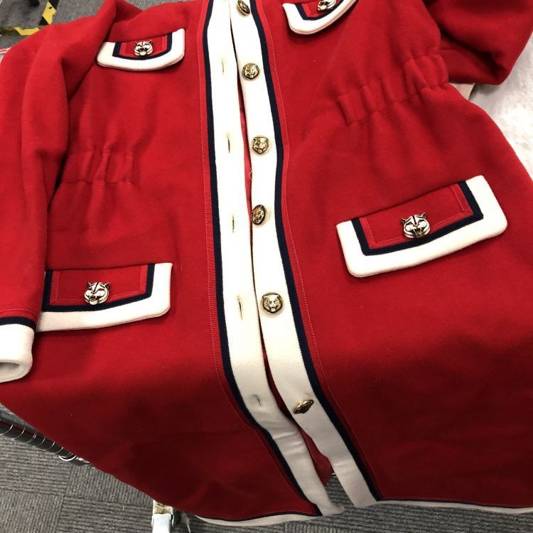 Gucci Gucci Red Wool Trim Coat Size 42 Size M / US 6-8 / IT 42-44 - 7 Thumbnail
