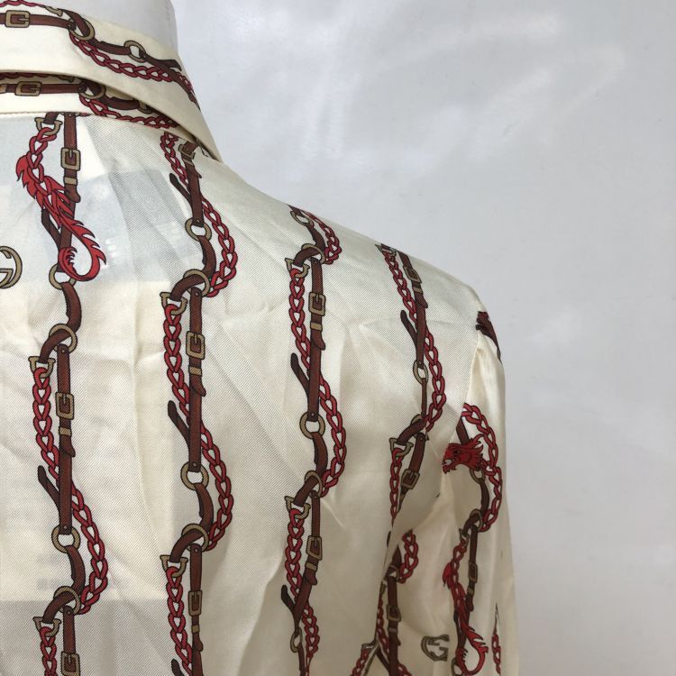 Gucci Gucci Chain Print Silk Button Up Size 36 Size XS / US 0-2 / IT 36-38 - 8 Thumbnail
