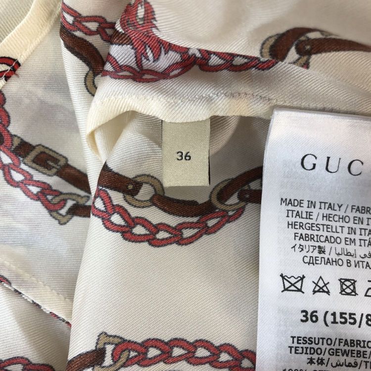 Gucci Gucci Chain Print Silk Button Up Size 36 Size XS / US 0-2 / IT 36-38 - 4 Thumbnail
