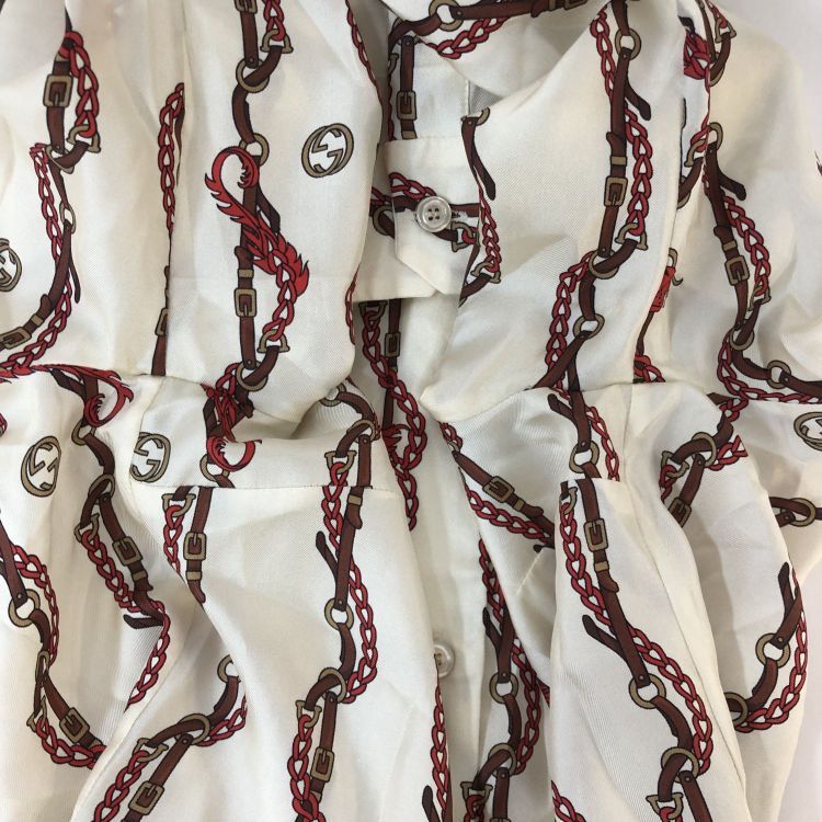 Gucci Gucci Chain Print Silk Button Up Size 36 Size XS / US 0-2 / IT 36-38 - 10 Thumbnail