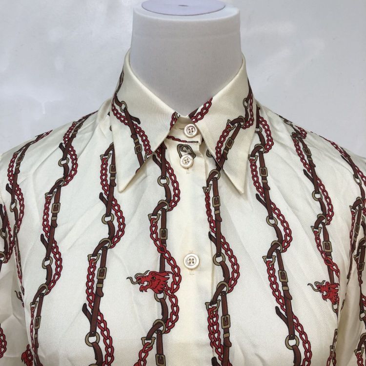Gucci Gucci Chain Print Silk Button Up Size 36 Size XS / US 0-2 / IT 36-38 - 6 Thumbnail
