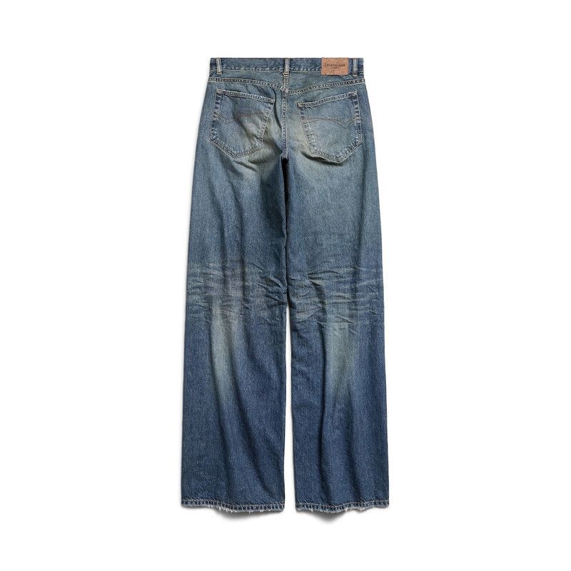 Balenciaga wide leg baggy pants in deep blue cotton denim Size US 29 - 2 Thumbnail
