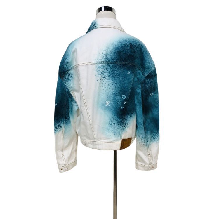 Louis Vuitton Louis Vuitton Spray Painted Denim Jacket Size M Size US M / EU 48-50 / 2 - 2 Thumbnail