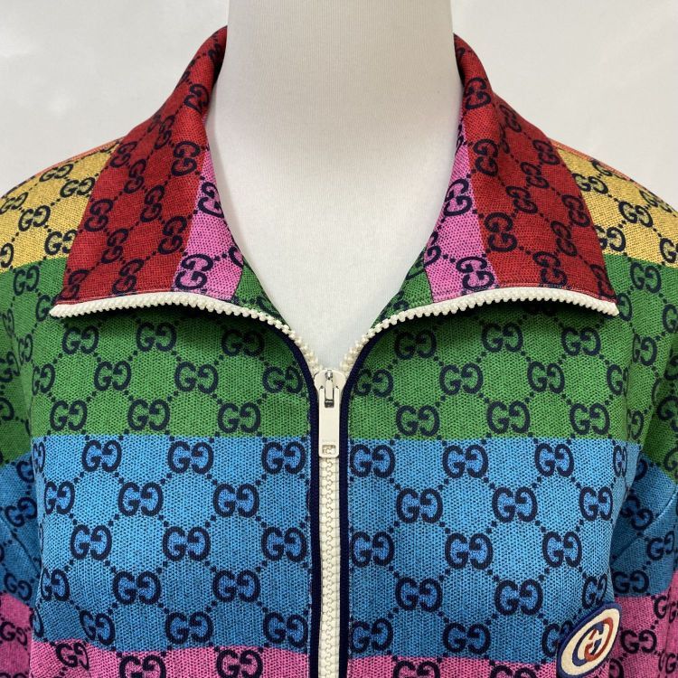 Gucci Gucci Rainbow Monogram Zip-Up Jacket Size S Size US S / EU 44-46 / 1 - 6 Thumbnail
