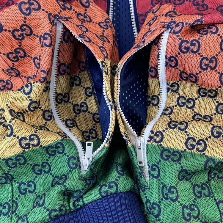 Gucci Gucci Rainbow Monogram Zip-Up Jacket Size S Size US S / EU 44-46 / 1 - 11 Thumbnail