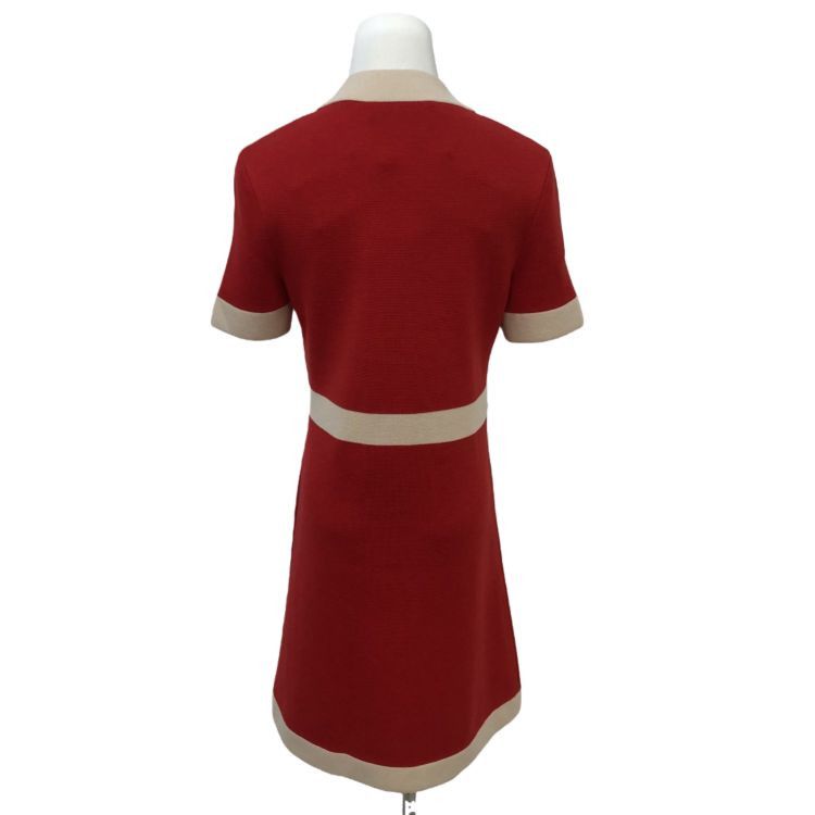 Gucci Gucci Red Knit Interlocking G Dress Size XS Size XS / US 0-2 / IT 36-38 - 2 Thumbnail