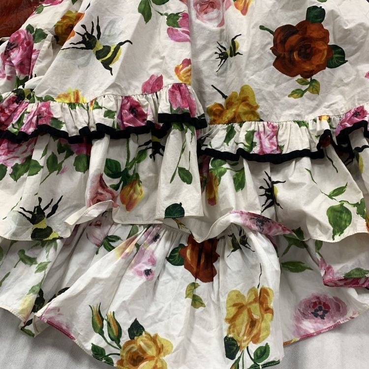 Gucci Gucci Floral Bee Print Ruffle Midi Dress Size 40 Size S / US 4 / IT 40 - 10 Thumbnail
