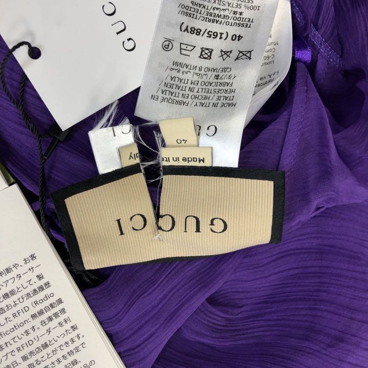 Gucci Gucci Purple Silk Midi Dress Size 40 Size S / US 4 / IT 40 - 11 Thumbnail
