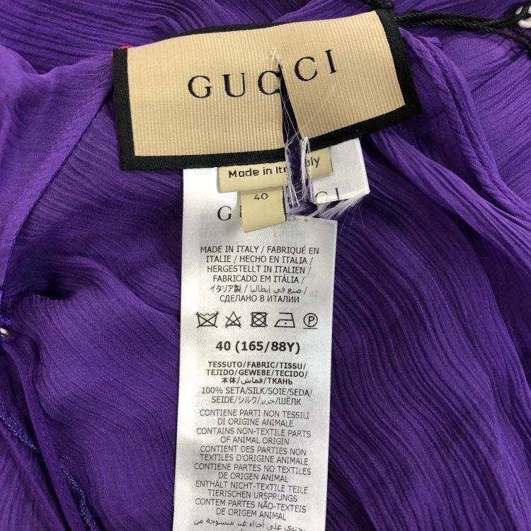 Gucci Gucci Purple Silk Midi Dress Size 40 Size S / US 4 / IT 40 - 4 Thumbnail