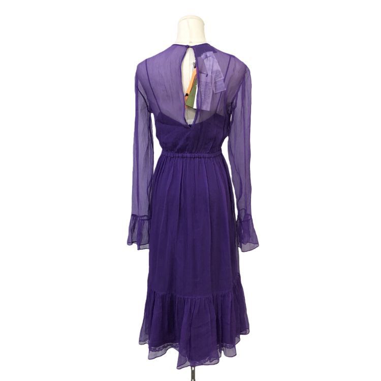 Gucci Gucci Purple Silk Midi Dress Size 40 Size S / US 4 / IT 40 - 2 Thumbnail