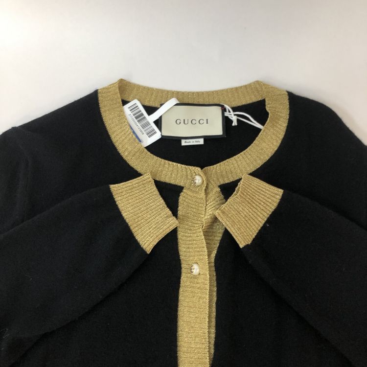 Gucci Gucci Cashmere Silk Gold Trim Cardigan Size S Size S / US 4 / IT 40 - 10 Thumbnail