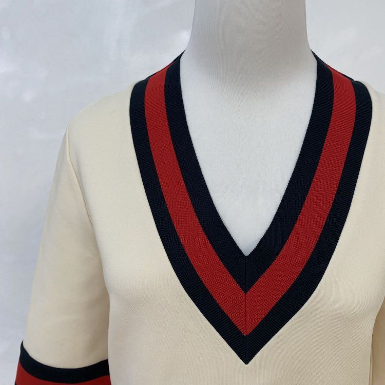 Gucci Gucci Striped V-Neck Mini Dress Size S Size S / US 4 / IT 40 - 7 Thumbnail