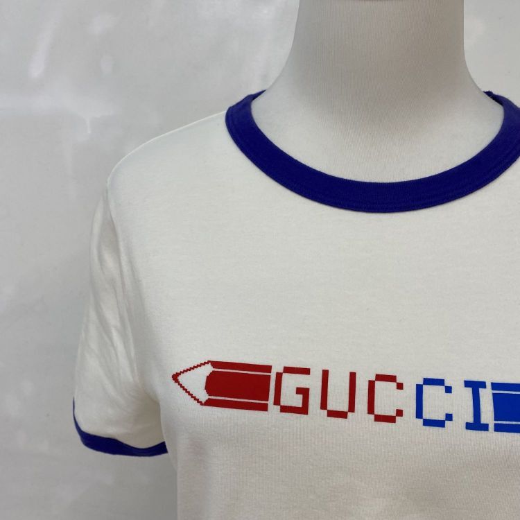 Gucci Gucci Graphic Logo Ringer T-Shirt Size M Size US M / EU 48-50 / 2 - 5 Thumbnail