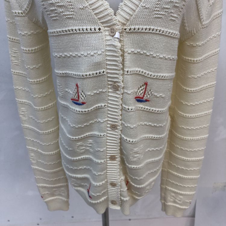 Gucci Gucci White Boat Embroidery Knit Cardigan Size XXS Size XXS / US 00 / IT 34 - 6 Thumbnail