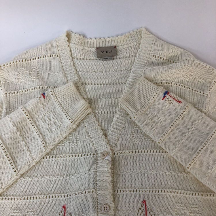 Gucci Gucci White Boat Embroidery Knit Cardigan Size XXS Size XXS / US 00 / IT 34 - 11 Thumbnail
