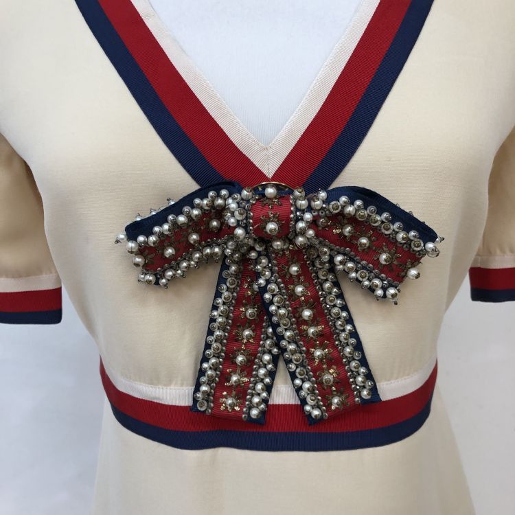 Gucci Gucci Embellished Bow Mini Dress Size 38 Size XS / US 0-2 / IT 36-38 - 7 Thumbnail