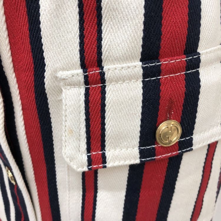 Gucci Gucci Striped Cotton Mini Skirt Size 46 Size 32" / US 10 / IT 46 - 7 Thumbnail