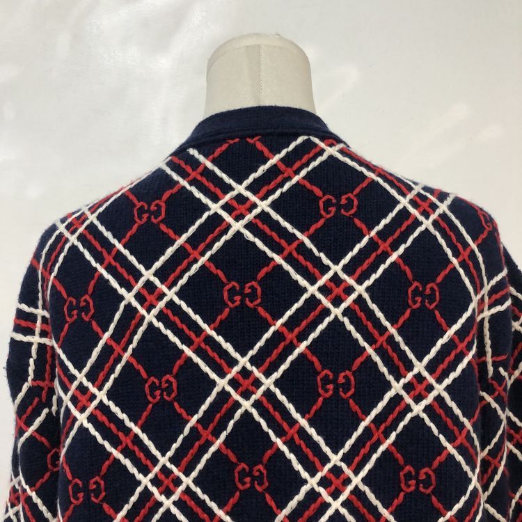 Gucci Gucci GG Logo Plaid Cardigan Size L Size US L / EU 52-54 / 3 - 10 Thumbnail