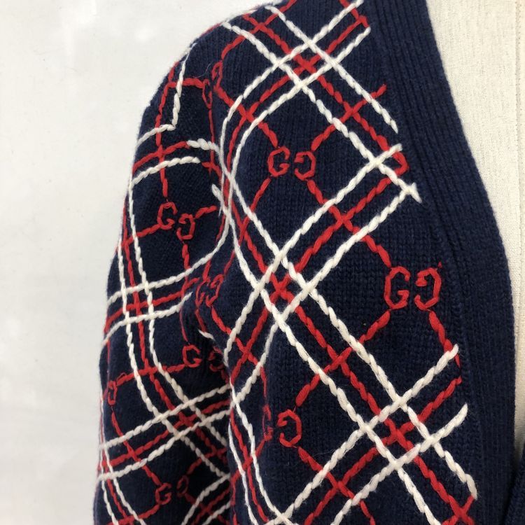 Gucci Gucci GG Logo Plaid Cardigan Size L Size US L / EU 52-54 / 3 - 7 Thumbnail