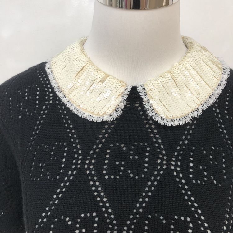 Gucci Gucci GG Knit Mini Dress with Sequin Collar XS Size XS / US 0-2 / IT 36-38 - 6 Thumbnail