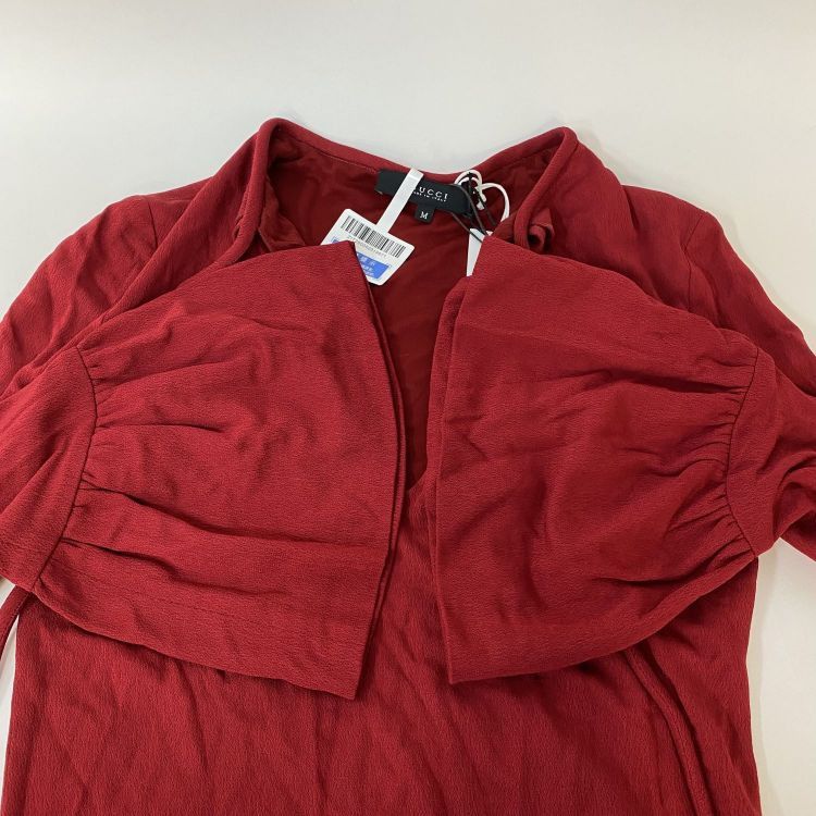 Gucci Gucci Red Tie Neck Long Sleeve Blouse Size M Size M / US 6-8 / IT 42-44 - 9 Thumbnail