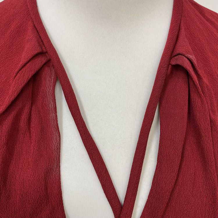 Gucci Gucci Red Tie Neck Long Sleeve Blouse Size M Size M / US 6-8 / IT 42-44 - 11 Thumbnail