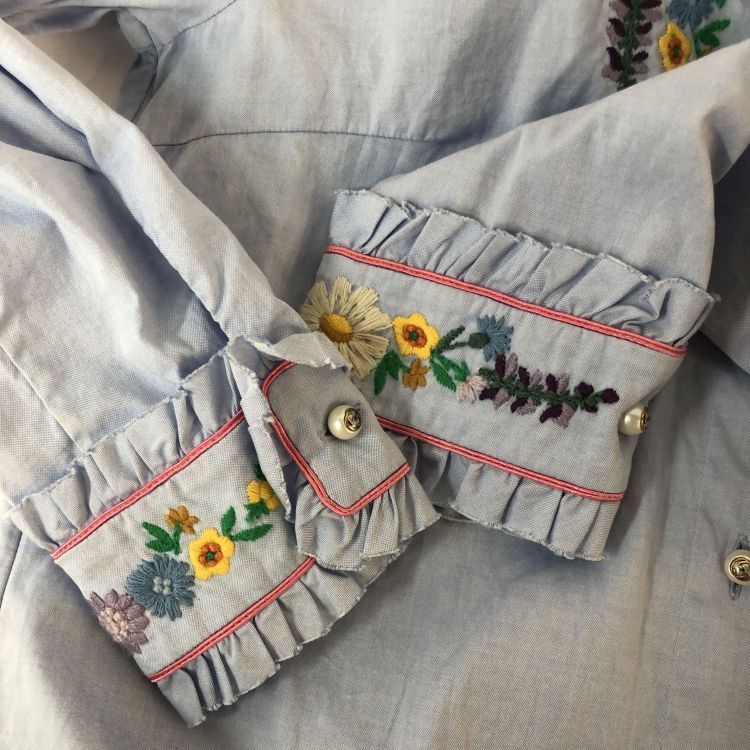 Gucci Gucci Floral Embroidered Button Up Shirt Size 44 Size M / US 6-8 / IT 42-44 - 12 Thumbnail