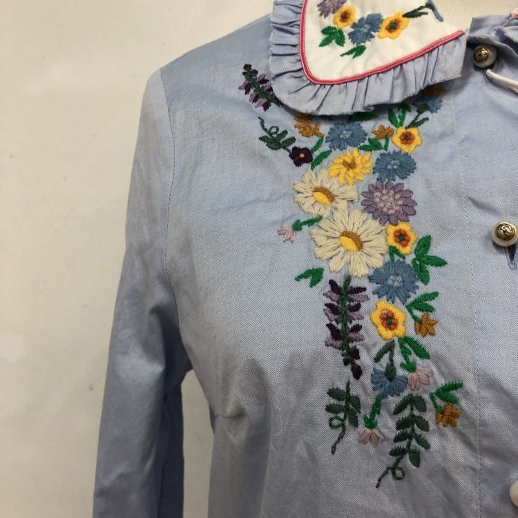 Gucci Gucci Floral Embroidered Button Up Shirt Size 44 Size M / US 6-8 / IT 42-44 - 9 Thumbnail